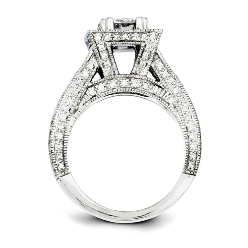 14ky White Gold Diamond/Moissanite Engagement Ring