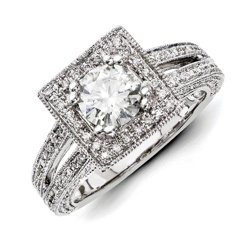 14ky White Gold Diamond/Moissanite Engagement Ring