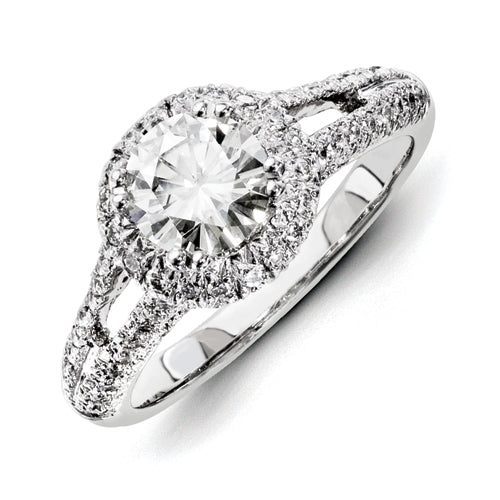 14ky White Gold Diamond/Moissanite Engagement Ring