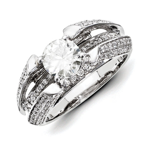 14ky White Gold Diamond/Moissanite Engagement Ring