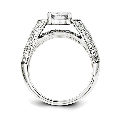 14ky White Gold Diamond/Moissanite Engagement Ring