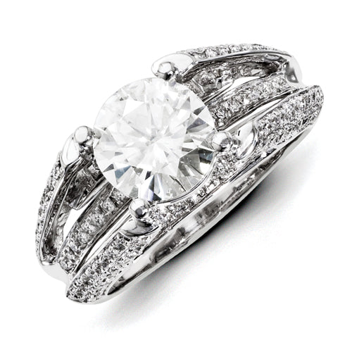 14ky White Gold Diamond/Moissanite Engagement Ring