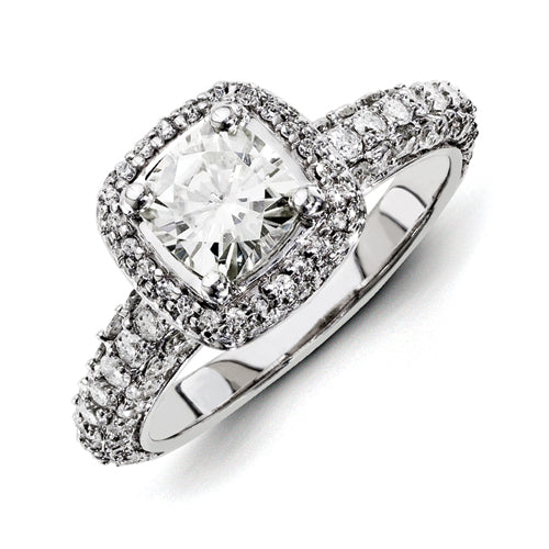 14ky White Gold Diamond/Moissanite Engagement Ring