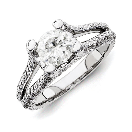 14ky White Gold Diamond/Moissanite Engagement Ring