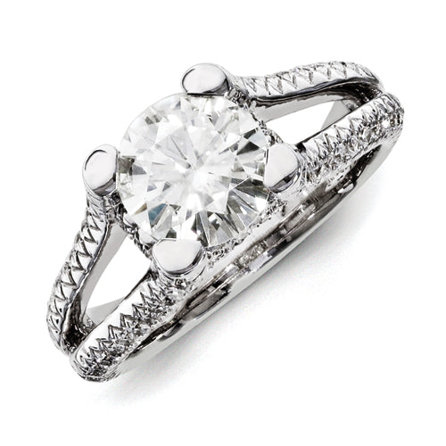 14ky White Gold Diamond/Moissanite Engagement Ring