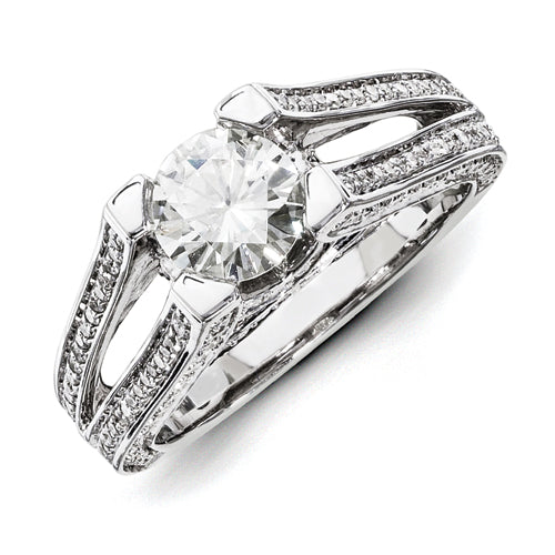 14ky White Gold Diamond/Moissanite Engagement Ring