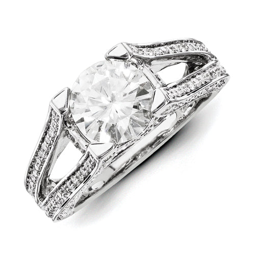 14ky White Gold Diamond/Moissanite Engagement Ring